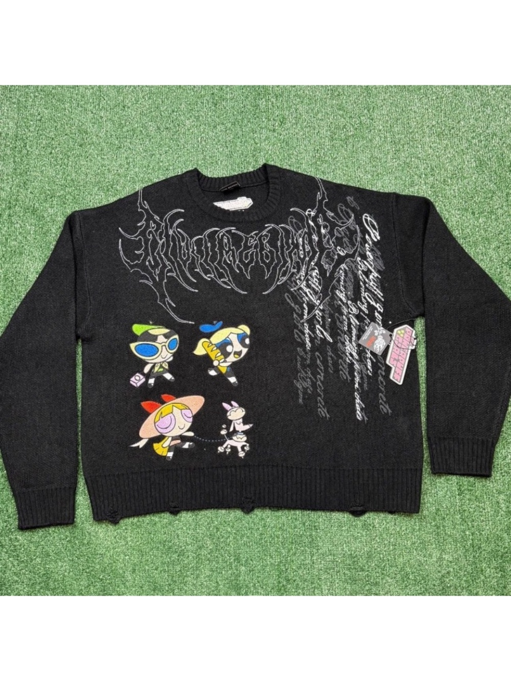 Power Puff Girls x Civil Regime Sweatshirt Men Size L Black Pullover Streetwear